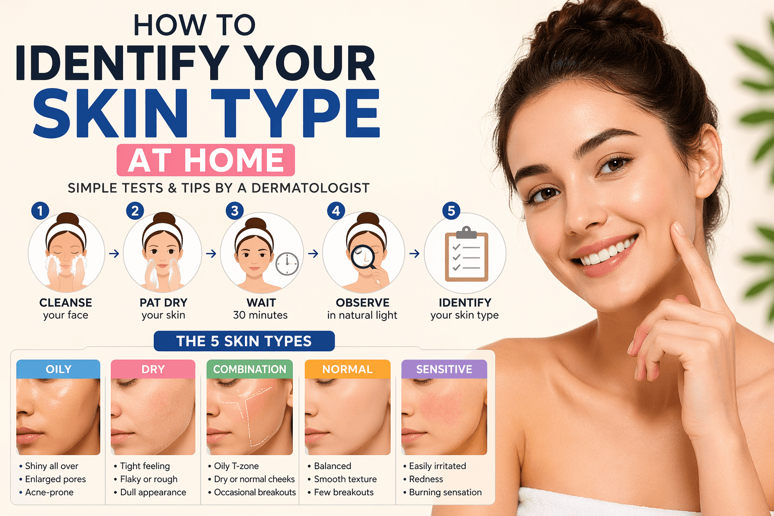 How to Identify Your Skin Type at Home – Simple Tests & Tips