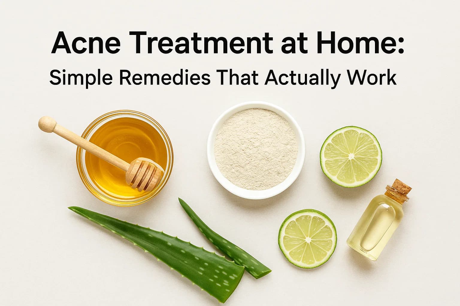 Home remedies for acne treatment with natural ingredients like aloe vera and honey